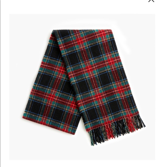 🎁 J. CREW PERFECT GIFT TARTAN SCARF W FRINGE NWT - Picture 3 of 3